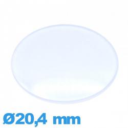 Verre 20,4 mm légèrement bombé Circulaire de montre plexiglas