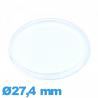 Verre Circulaire 27,4 mm acrylique extra plat pour montre