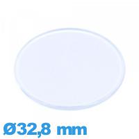 Verre en acrylique Circulaire plat et fin 32,8 mm montre