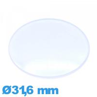 Verre acrylique Circulaire légèrement bombé 31,6 mm pour montre