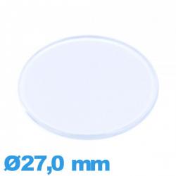 Verre plat et fin montre en Plastique Circulaire 27,0 mm