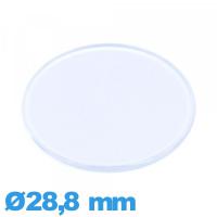 Verre plat et fin Circulaire Plastique 28,8 mm pour montre