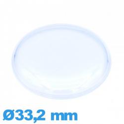 Verre pour montre 33,2 mm plexiglas Circulaire haut bombé avec pas