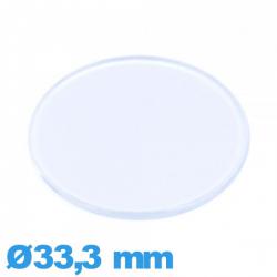 Verre en acrylique Circulaire plat et fin 33,3 mm de montre