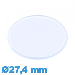 Verre en Plastique Circulaire de montre 27,4 mm plat et fin