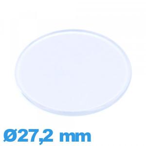 Verre 27,2 mm plat et fin montre en Plastique Circulaire