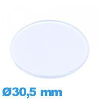 Verre plat et fin Circulaire en Plastique 30,5 mm de montre