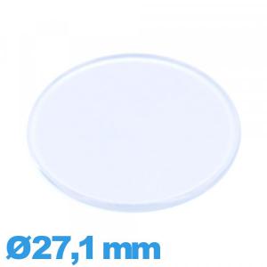 Verre 27,1 mm plat et fin Circulaire montre en plexiglas
