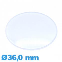 Verre Circulaire 36,0 mm pour montre plexiglas légèrement bombé