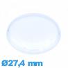 Verre Plastique Circulaire haut bombé avec pas 27,4 mm de montre