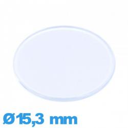 Verre plat et fin Circulaire en plexiglas 15,3 mm montre