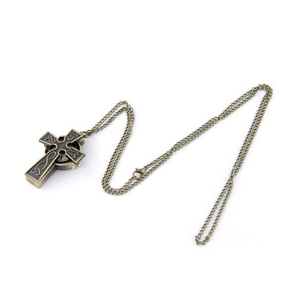 Pendentif Celte Sur Chaîne Métal - Marque St-Justin, 1994, Longueur 62 Cm
