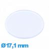 Verre plat et fin 17,1 mm montre Circulaire Plastique