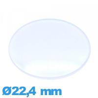 Verre légèrement bombé Circulaire acrylique 22,4 mm pour montre