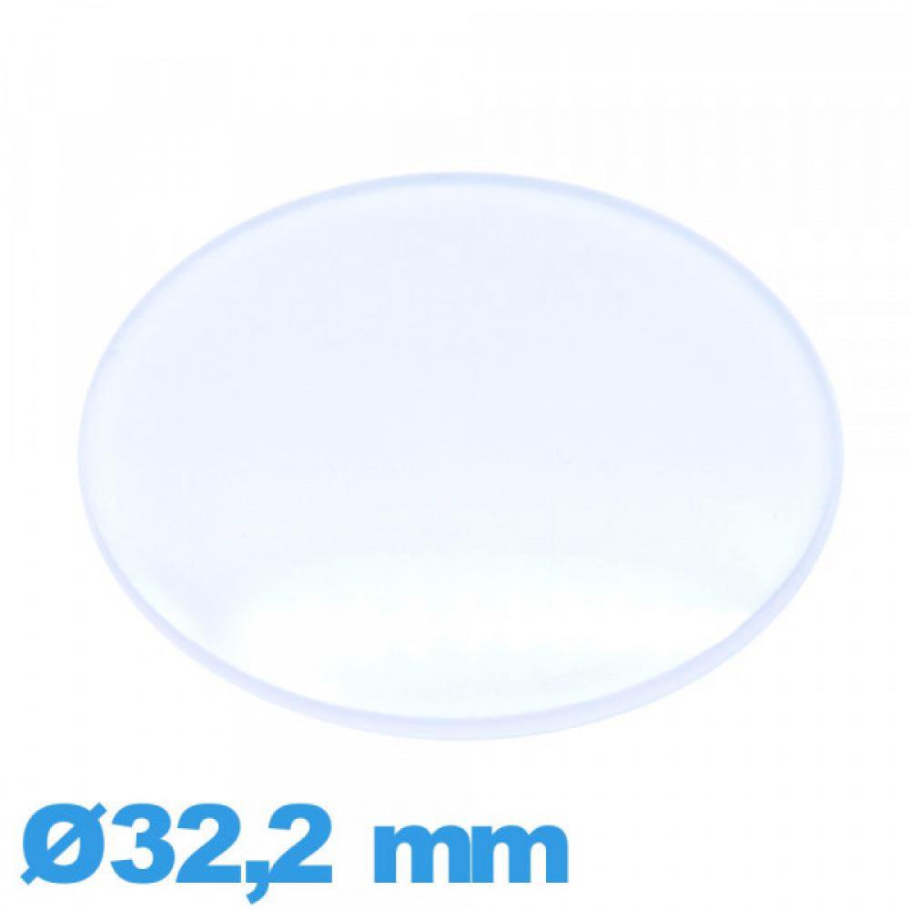 VERRE LÉGÈREMENT BOMBÉ MONTRE GOUSSET 44 mm DOME BAS