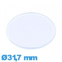 Verre en acrylique Circulaire plat et fin 31,7 mm de montre