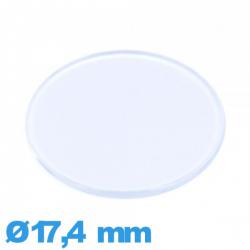 Verre Circulaire 17,4 mm pour montre en acrylique plat et fin