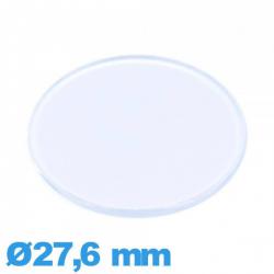 Verre Circulaire 27,6 mm montre Plastique plat et fin