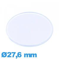 Verre Circulaire 27,6 mm montre Plastique plat et fin