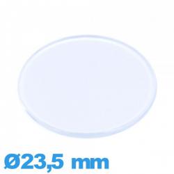 Verre 23,5 mm plat et fin de montre Plastique Circulaire