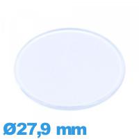 Verre plat et fin Circulaire en acrylique 27,9 mm montre