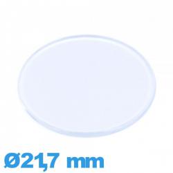 Verre en Plastique Circulaire montre 21,7 mm plat et fin