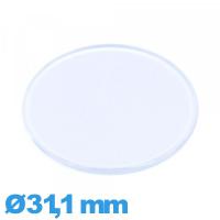 Verre Circulaire 31,1 mm acrylique plat et fin de montre