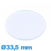 Verre Circulaire 33,5 mm montre en Plastique plat et fin