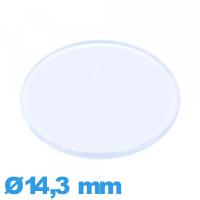 Verre plat et fin 14,3 mm pour montre Circulaire en Plastique
