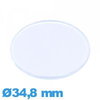 Verre pour montre plexiglas 34,8 mm plat et fin Circulaire
