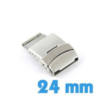 Fermoir boucle déployante argentée bracelet montre pas cher métal 24 mm