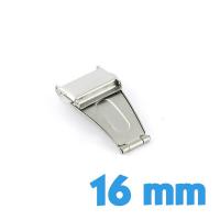 Boucle déployante montre pas chère argentée bracelet métal 16 mm