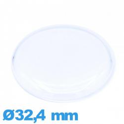 Verre cambrure prononcée Circulaire plexiglas 32,4 mm montre