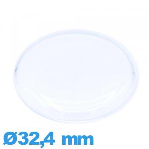 Verre cambrure prononcée Circulaire plexiglas 32,4 mm montre