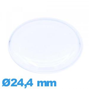 Verre Plastique Circulaire montre 24,4 mm cambrure prononcée