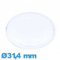 Verre pour montre en plexiglas 31,4 mm cambrure prononcée Circulaire