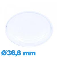 Verre en Plastique cambrure prononcée pour montre Circulaire 36,6 mm