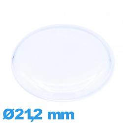 Verre Plastique cambrure prononcée de montre Circulaire 21,2 mm