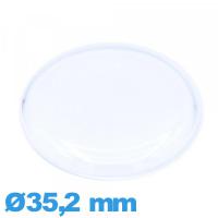 Verre en plexiglas Circulaire cambrure prononcée 35,2 mm pour montre