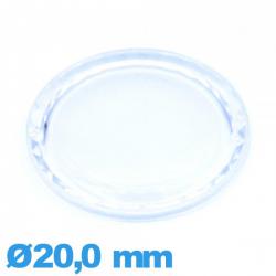 Verre à facettes saphir Circulaire Plastique 20,0 mm de montre