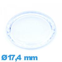 Verre acrylique Circulaire à facettes saphir 17,4 mm de montre