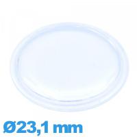 Verre 23,1 mm à lèvres pour montre en plexiglas Circulaire