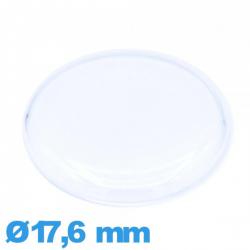 Verre 17,6 mm cambrure prononcée Circulaire montre plexiglas