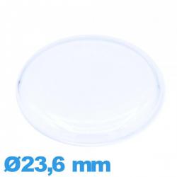 Verre 23,6 mm cambrure prononcée Circulaire montre plexiglas