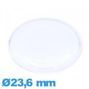 Verre 23,6 mm cambrure prononcée Circulaire montre plexiglas