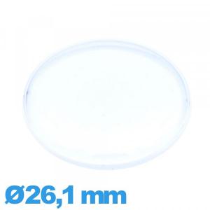 Verre grand dôme Circulaire Plastique 26,1 mm pour montre