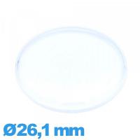 Verre grand dôme Circulaire Plastique 26,1 mm pour montre