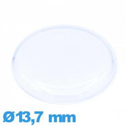 Verre Circulaire 13,7 mm acrylique cambrure prononcée montre