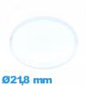 Verre Circulaire 21,8 mm pour montre Plastique grand dôme