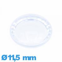 Verre pour montre 11,5 mm Plastique Circulaire à facettes saphir